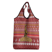 Christmas Ironworker American Flag Grocery Bag Xmas Holiday Patterns - Wonder Print Shop