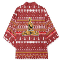 Christmas Ironworker American Flag Kimono Xmas Holiday Patterns - Wonder Print Shop