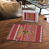 Christmas Ironworker American Flag Puzzle Xmas Holiday Patterns - Wonder Print Shop