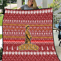 Christmas Ironworker American Flag Quilt Xmas Holiday Patterns - Wonder Print Shop