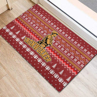 Christmas Ironworker American Flag Rubber Doormat Xmas Holiday Patterns - Wonder Print Shop