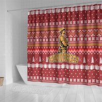 Christmas Ironworker American Flag Shower Curtain Xmas Holiday Patterns - Wonder Print Shop