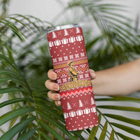 Christmas Ironworker American Flag Skinny Tumbler Xmas Holiday Patterns - Wonder Print Shop