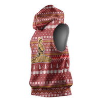 Christmas Ironworker American Flag Sleeveless Hoodie Xmas Holiday Patterns - Wonder Print Shop