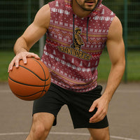 Christmas Ironworker American Flag Sleeveless Hoodie Xmas Holiday Patterns - Wonder Print Shop