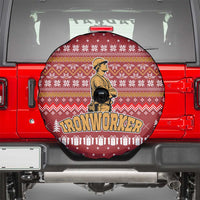 Christmas Ironworker American Flag Spare Tire Cover Xmas Holiday Patterns - Wonder Print Shop