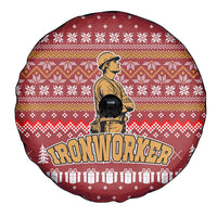 Christmas Ironworker American Flag Spare Tire Cover Xmas Holiday Patterns - Wonder Print Shop