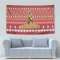 Christmas Ironworker American Flag Tapestry Xmas Holiday Patterns - Wonder Print Shop