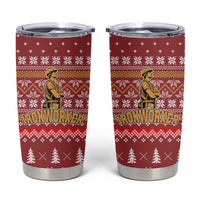 Christmas Ironworker American Flag Tumbler Cup Xmas Holiday Patterns - Wonder Print Shop