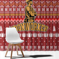 Christmas Ironworker American Flag Window Curtain Xmas Holiday Patterns - Wonder Print Shop