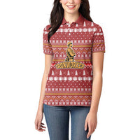 Christmas Ironworker American Flag Women Polo Shirt Xmas Holiday Patterns - Wonder Print Shop