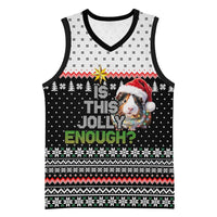 Christmas Is It Jolly Enough Guinea Pig Basketball Jersey Xmas Holiday Patterns - Wonder Print Shop