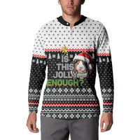 Christmas Is It Jolly Enough Guinea Pig Button Sweatshirt Xmas Holiday Patterns - Wonder Print Shop