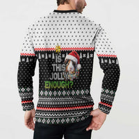 Christmas Is It Jolly Enough Guinea Pig Button Sweatshirt Xmas Holiday Patterns - Wonder Print Shop