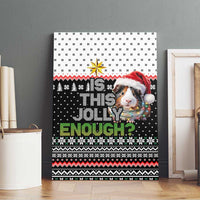 Christmas Is It Jolly Enough Guinea Pig Canvas Wall Art Xmas Holiday Patterns - Wonder Print Shop
