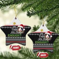 Christmas Is It Jolly Enough Guinea Pig Ceramic Ornament Xmas Holiday Patterns - Wonder Print Shop