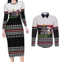 Christmas Is It Jolly Enough Guinea Pig Couples Matching Long Sleeve Bodycon Dress and Long Sleeve Button Shirt Xmas Holiday Patterns - Wonder Print Shop