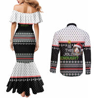 Christmas Is It Jolly Enough Guinea Pig Couples Matching Mermaid Dress and Long Sleeve Button Shirt Xmas Holiday Patterns - Wonder Print Shop