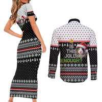 Christmas Is It Jolly Enough Guinea Pig Couples Matching Short Sleeve Bodycon Dress and Long Sleeve Button Shirt Xmas Holiday Patterns - Wonder Print Shop