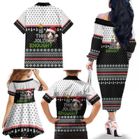 Christmas Is It Jolly Enough Guinea Pig Family Matching Off The Shoulder Long Sleeve Dress and Hawaiian Shirt Xmas Holiday Patterns - Wonder Print Shop