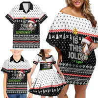 Christmas Is It Jolly Enough Guinea Pig Family Matching Off Shoulder Short Dress and Hawaiian Shirt Xmas Holiday Patterns - Wonder Print Shop