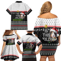 Christmas Is It Jolly Enough Guinea Pig Family Matching Off Shoulder Short Dress and Hawaiian Shirt Xmas Holiday Patterns - Wonder Print Shop
