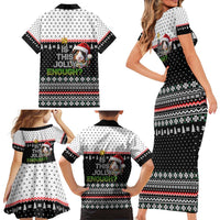 Christmas Is It Jolly Enough Guinea Pig Family Matching Short Sleeve Bodycon Dress and Hawaiian Shirt Xmas Holiday Patterns - Wonder Print Shop