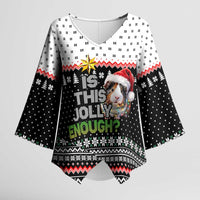 Christmas Is It Jolly Enough Guinea Pig Kimono Sleeve Blouse Xmas Holiday Patterns - Wonder Print Shop