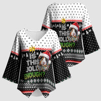 Christmas Is It Jolly Enough Guinea Pig Kimono Sleeve Blouse Xmas Holiday Patterns - Wonder Print Shop