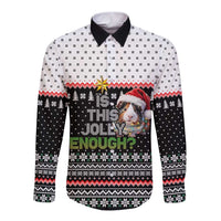 Christmas Is It Jolly Enough Guinea Pig Long Sleeve Button Shirt Xmas Holiday Patterns - Wonder Print Shop