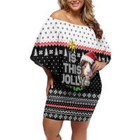 Christmas Is It Jolly Enough Guinea Pig Off Shoulder Short Dress Xmas Holiday Patterns - Wonder Print Shop
