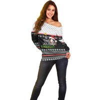 Christmas Is It Jolly Enough Guinea Pig Off Shoulder Sweater Xmas Holiday Patterns - Wonder Print Shop
