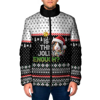 Christmas Is It Jolly Enough Guinea Pig Padded Jacket Xmas Holiday Patterns - Wonder Print Shop