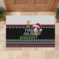 Christmas Is It Jolly Enough Guinea Pig Rubber Doormat Xmas Holiday Patterns - Wonder Print Shop
