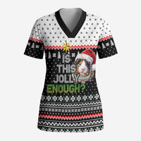 Christmas Is It Jolly Enough Guinea Pig Scrub Top Xmas Holiday Patterns - Wonder Print Shop