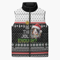 Christmas Is It Jolly Enough Guinea Pig Sleeveless Puffer Jacket Xmas Holiday Patterns - Wonder Print Shop