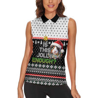 Christmas Is It Jolly Enough Guinea Pig Women Sleeveless Polo Shirt Xmas Holiday Patterns - Wonder Print Shop