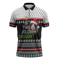 Christmas Is It Jolly Enough Guinea Pig Zipper Polo Shirt Xmas Holiday Patterns - Wonder Print Shop