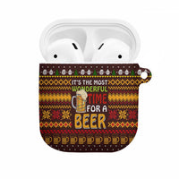 Christmas Its The Most Wonderful Time For A Beer AirPods Case Xmas Holiday Patterns - Wonder Print Shop