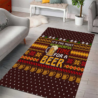 Christmas Its The Most Wonderful Time For A Beer Area Rug Xmas Holiday Patterns - Wonder Print Shop