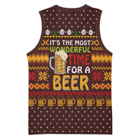 Christmas Its The Most Wonderful Time For A Beer Basketball Jersey Xmas Holiday Patterns - Wonder Print Shop