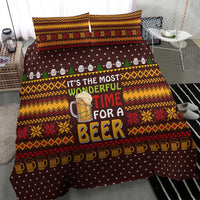 Christmas Its The Most Wonderful Time For A Beer Bedding Set Xmas Holiday Patterns - Wonder Print Shop