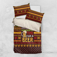 Christmas Its The Most Wonderful Time For A Beer Bedding Set Xmas Holiday Patterns - Wonder Print Shop