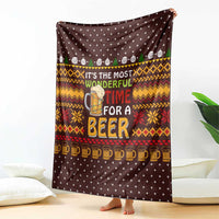 Christmas Its The Most Wonderful Time For A Beer Blanket Xmas Holiday Patterns - Wonder Print Shop
