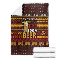 Christmas Its The Most Wonderful Time For A Beer Blanket Xmas Holiday Patterns - Wonder Print Shop