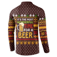 Christmas Its The Most Wonderful Time For A Beer Button Sweatshirt Xmas Holiday Patterns - Wonder Print Shop