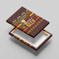 Christmas Its The Most Wonderful Time For A Beer Canvas Wall Art Xmas Holiday Patterns - Wonder Print Shop