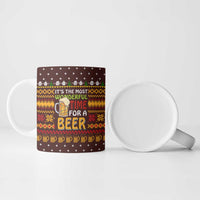Christmas Its The Most Wonderful Time For A Beer Ceramic Mug Xmas Holiday Patterns - Wonder Print Shop