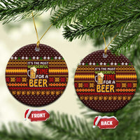 Christmas Its The Most Wonderful Time For A Beer Ceramic Ornament Xmas Holiday Patterns - Wonder Print Shop