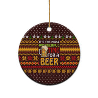 Christmas Its The Most Wonderful Time For A Beer Ceramic Ornament Xmas Holiday Patterns - Wonder Print Shop